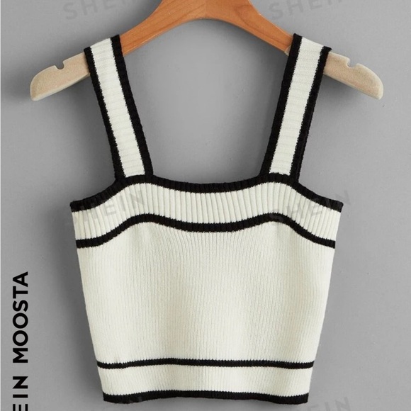 Black and White Striped Women's Top - Picture 2 of 2